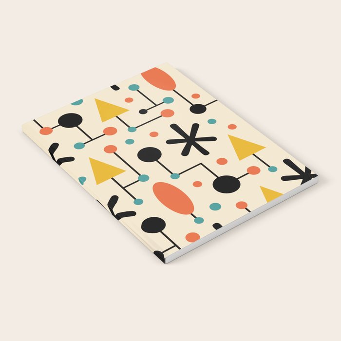 Retro Atomic Abstract Geometric Starburst Pattern Notebook Gallery Image 2