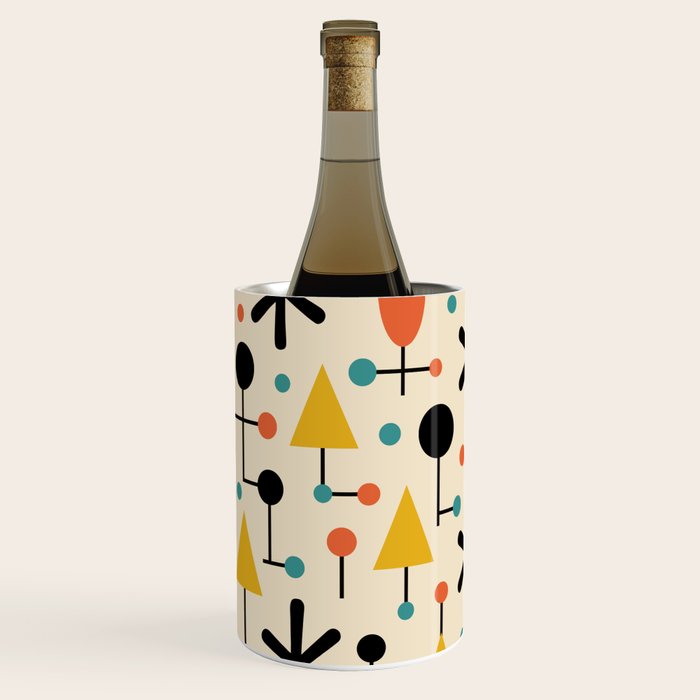 Retro Atomic Abstract Geometric Starburst Pattern Wine Chiller Gallery Image 2