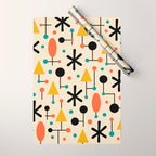 Retro Atomic Abstract Geometric Starburst Pattern Wrapping Paper Gallery Image 1