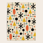 Retro Atomic Abstract Geometric Starburst Pattern Poster Gallery Image 4