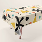 Retro Atomic Abstract Geometric Starburst Pattern Tablecloth Gallery Image 1