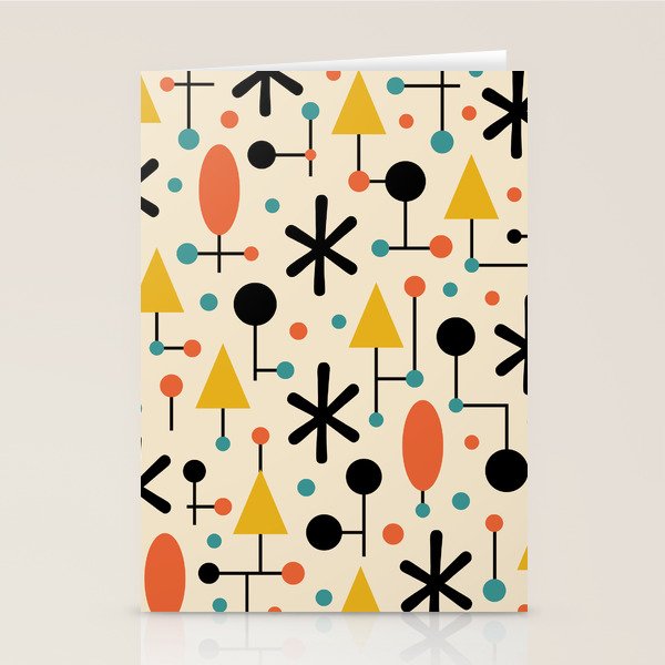 Retro Atomic Abstract Geometric Starburst Pattern Stationery Card Gallery Image 2