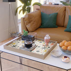 Retro Atomic Abstract Geometric Starburst Pattern Serving Tray Gallery Image 2