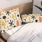 Retro Atomic Abstract Geometric Starburst Pattern Pillow Sham Gallery Image 2