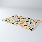 Retro Atomic Abstract Geometric Starburst Pattern Rug Gallery Image 3