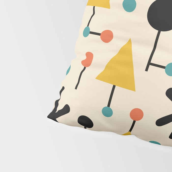 Retro Atomic Abstract Geometric Starburst Pattern Pillow Sham Gallery Image 4