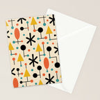 Retro Atomic Abstract Geometric Starburst Pattern Stationery Card Gallery Image 2