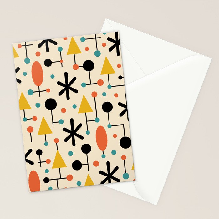 Retro Atomic Abstract Geometric Starburst Pattern Stationery Card Gallery Image 2