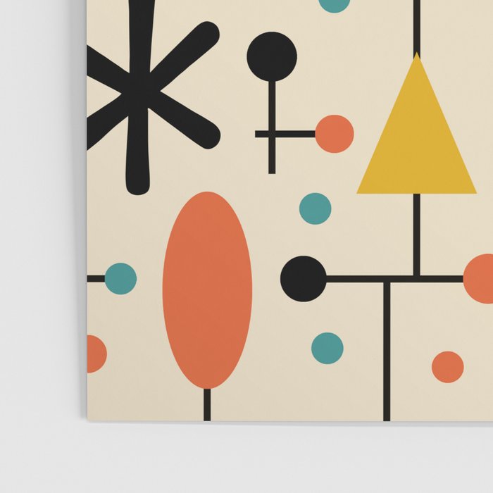 Retro Atomic Abstract Geometric Starburst Pattern Poster Gallery Image 3