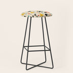 Retro Atomic Abstract Geometric Starburst Pattern Stool Gallery Image 1