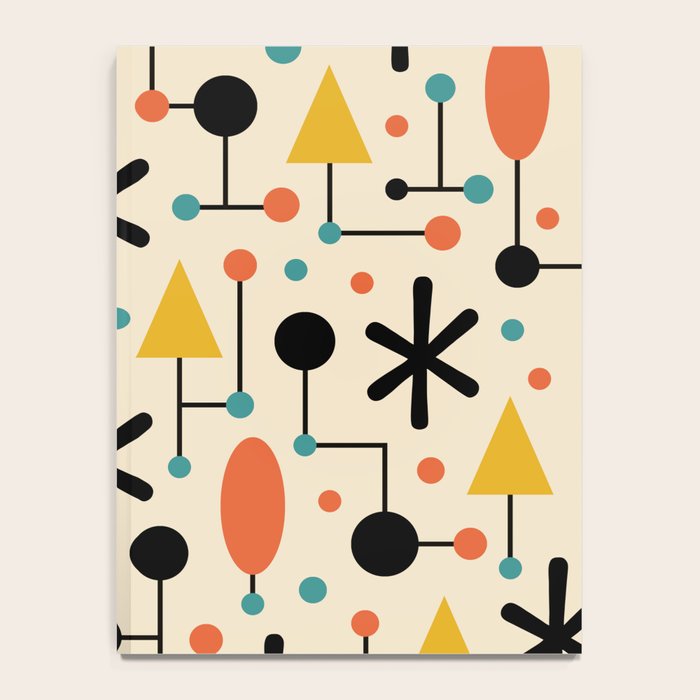 Retro Atomic Abstract Geometric Starburst Pattern Notebook Gallery Image 4