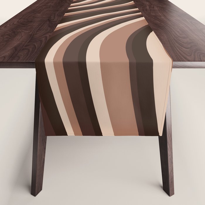 Wavy Stripes XLIX - Mocha Coffee Table Runner Gallery Image 1