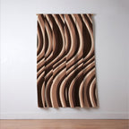 Wavy Stripes XLIX - Mocha Coffee Window Curtain Gallery Image 3