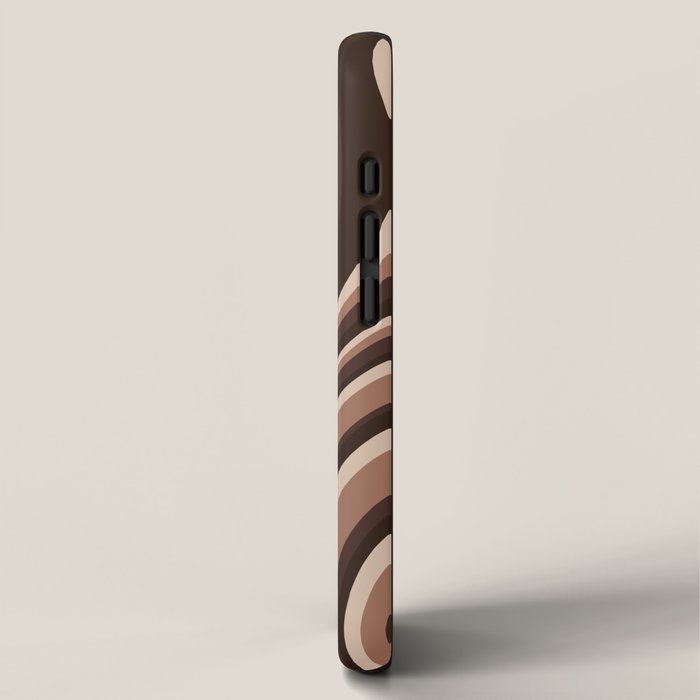 Wavy Stripes XLIX - Mocha Coffee iPhone Case Gallery Image 2