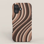 Wavy Stripes XLIX - Mocha Coffee iPhone Case Gallery Image 1