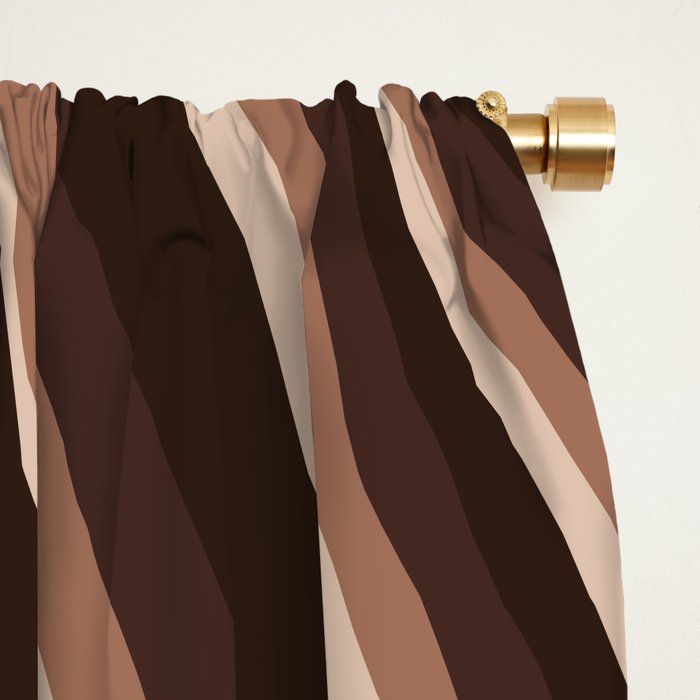 Wavy Stripes XLIX - Mocha Coffee Window Curtain Gallery Image 2