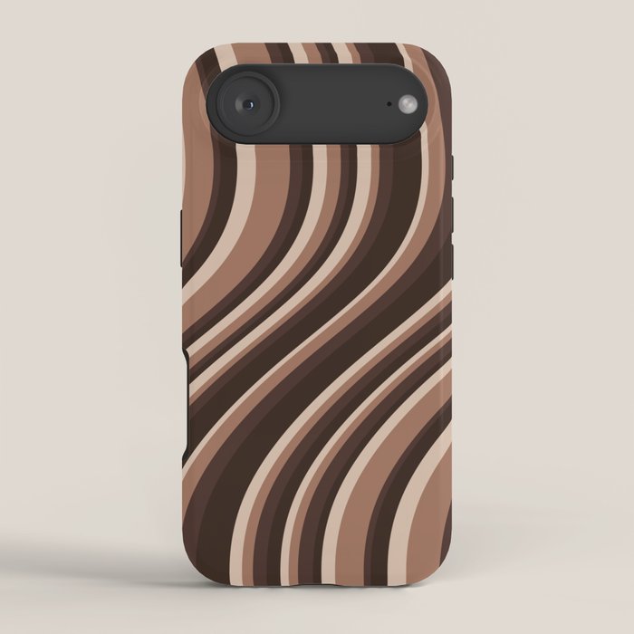 Wavy Stripes XLIX - Mocha Coffee iPhone Case Gallery Image 2