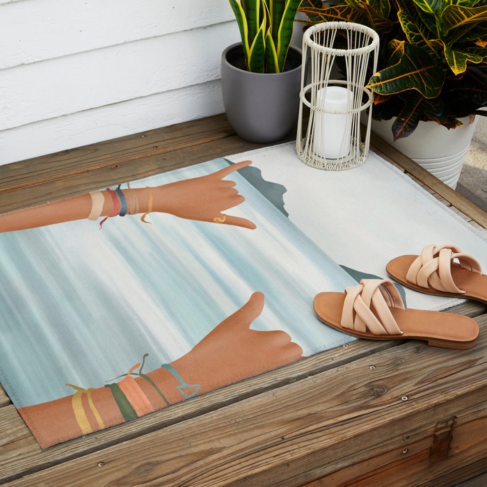 Shaka Sign Outdoor Rug Gallery Image 2