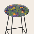 Forest Full of Wild Mushrooms in Sage & Plum Stool Gallery Image 2