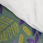 Forest Full of Wild Mushrooms in Sage & Plum Comforter Gallery Image 4