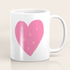 Heart Bisous - Pink Love French Typography Coffee Mug Gallery Image 1