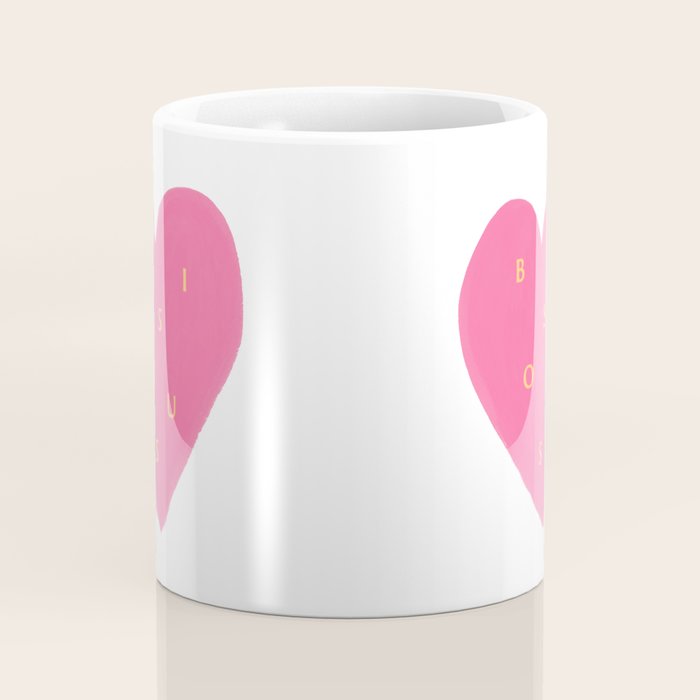 Heart Bisous - Pink Love French Typography Coffee Mug Gallery Image 4