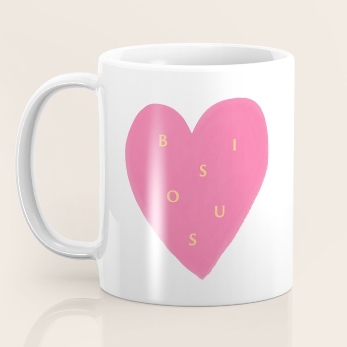 Heart Bisous - Pink Love French Typography Coffee Mug Gallery Image 3