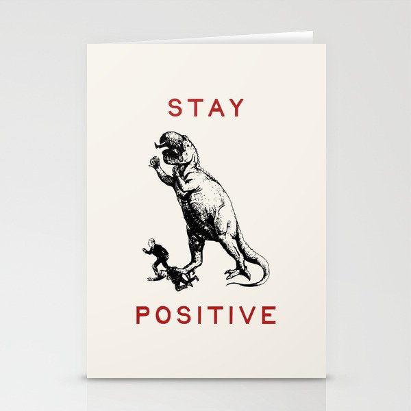 Stay Positive - Fun Dinosaur Stationery Card Gallery Image 1