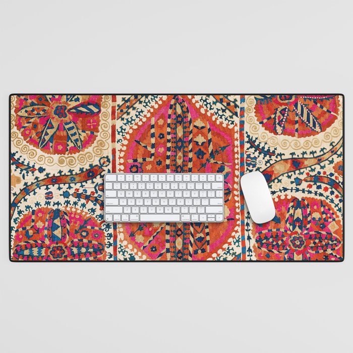 Large Medallion Suzani Print Desk Mat Gallery Image 1