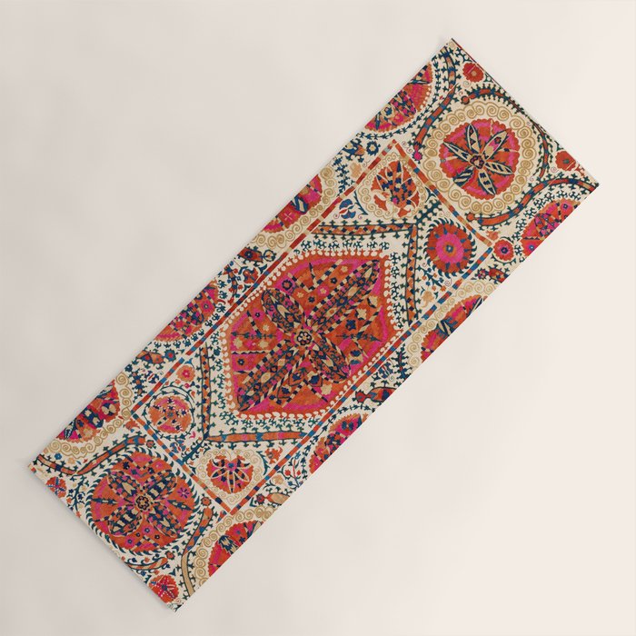 Large Medallion Suzani Print Yoga Mat Gallery Image 1
