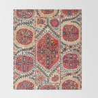 Large Medallion Suzani Print Throw Blanket Gallery Image 2