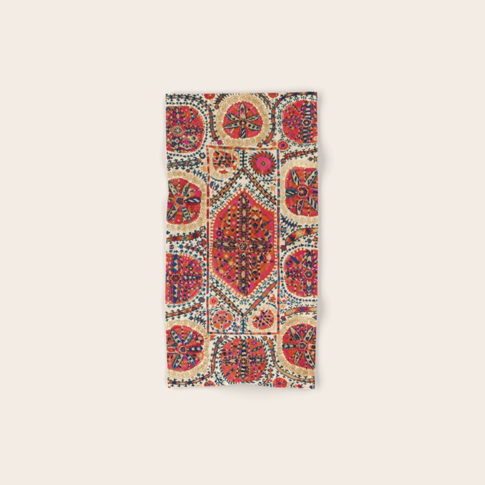 Large Medallion Suzani Print Bath Towel Gallery Image 1