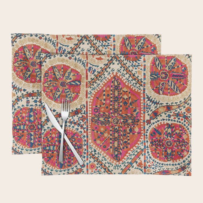 Large Medallion Suzani Print Placemat Gallery Image 1