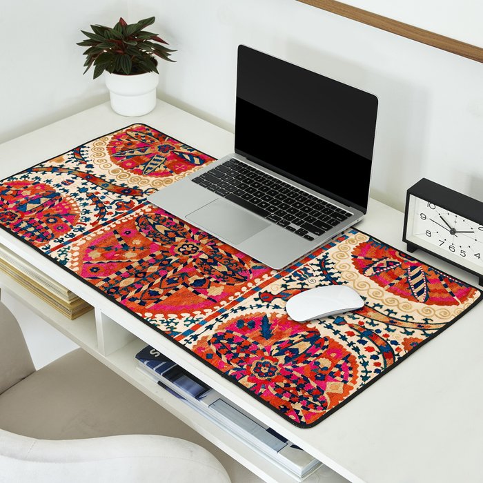 Large Medallion Suzani Print Desk Mat Gallery Image 2