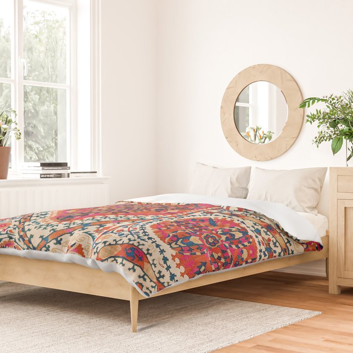 Large Medallion Suzani Print Duvet Cover Gallery Image 2