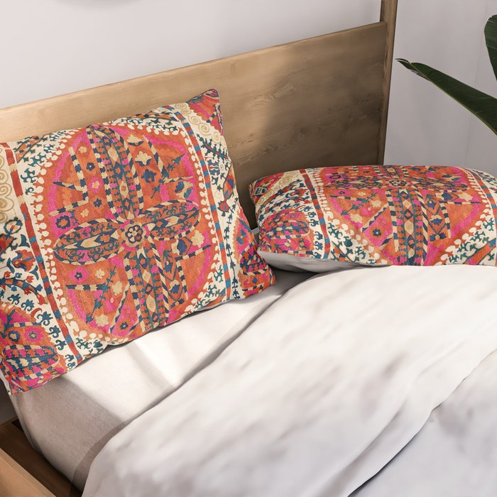 Large Medallion Suzani Print Pillow Sham Gallery Image 2