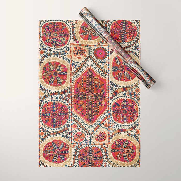 Large Medallion Suzani Print Wrapping Paper Gallery Image 1