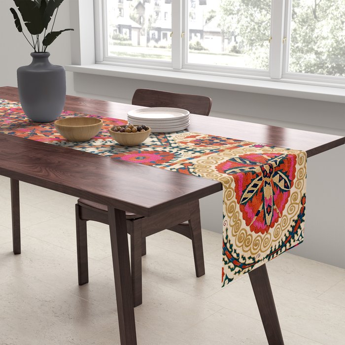 Large Medallion Suzani Print Table Runner Gallery Image 2