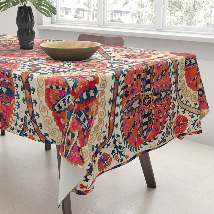 Large Medallion Suzani Print Tablecloth Gallery Image 3