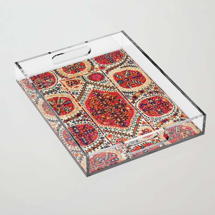 Large Medallion Suzani Print Acrylic Tray Gallery Image 1