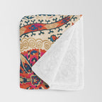 Large Medallion Suzani Print Throw Blanket Gallery Image 3