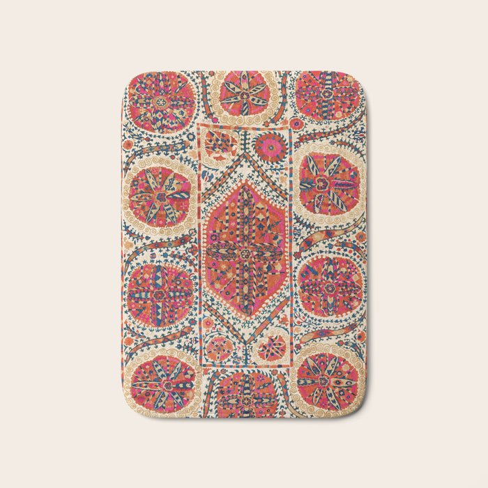 Large Medallion Suzani Print Bath Mat Gallery Image 1