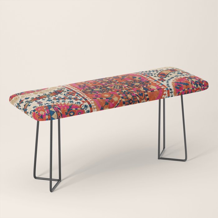 Large Medallion Suzani Print Bench Gallery Image 1