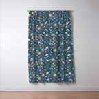 Ditsy Daisy Floral on Blue Window Curtain Gallery Image 3