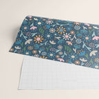 Ditsy Daisy Floral on Blue Wrapping Paper Gallery Image 2