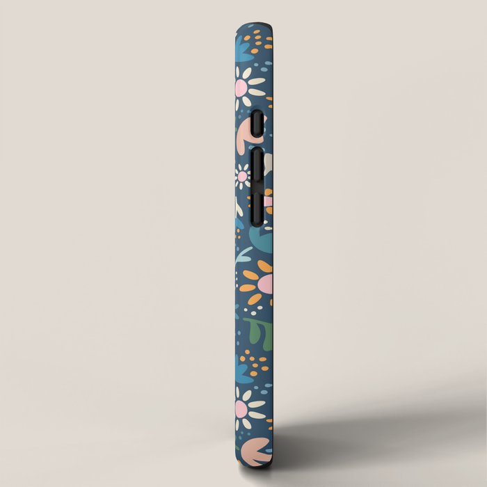 Ditsy Daisy Floral on Blue iPhone Case Gallery Image 2