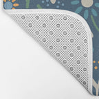 Ditsy Daisy Floral on Blue Bath Mat Gallery Image 2