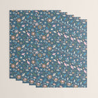 Ditsy Daisy Floral on Blue Wrapping Paper Gallery Image 3