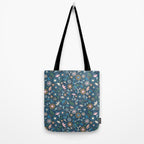 Ditsy Daisy Floral on Blue Tote Bag Gallery Image 2