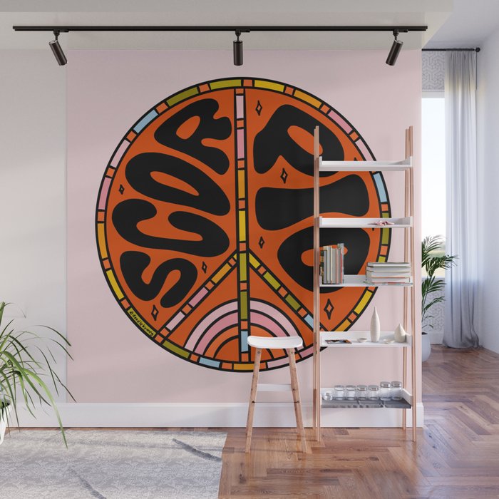 Scorpio Peace Sign Wall Mural Gallery Image 1